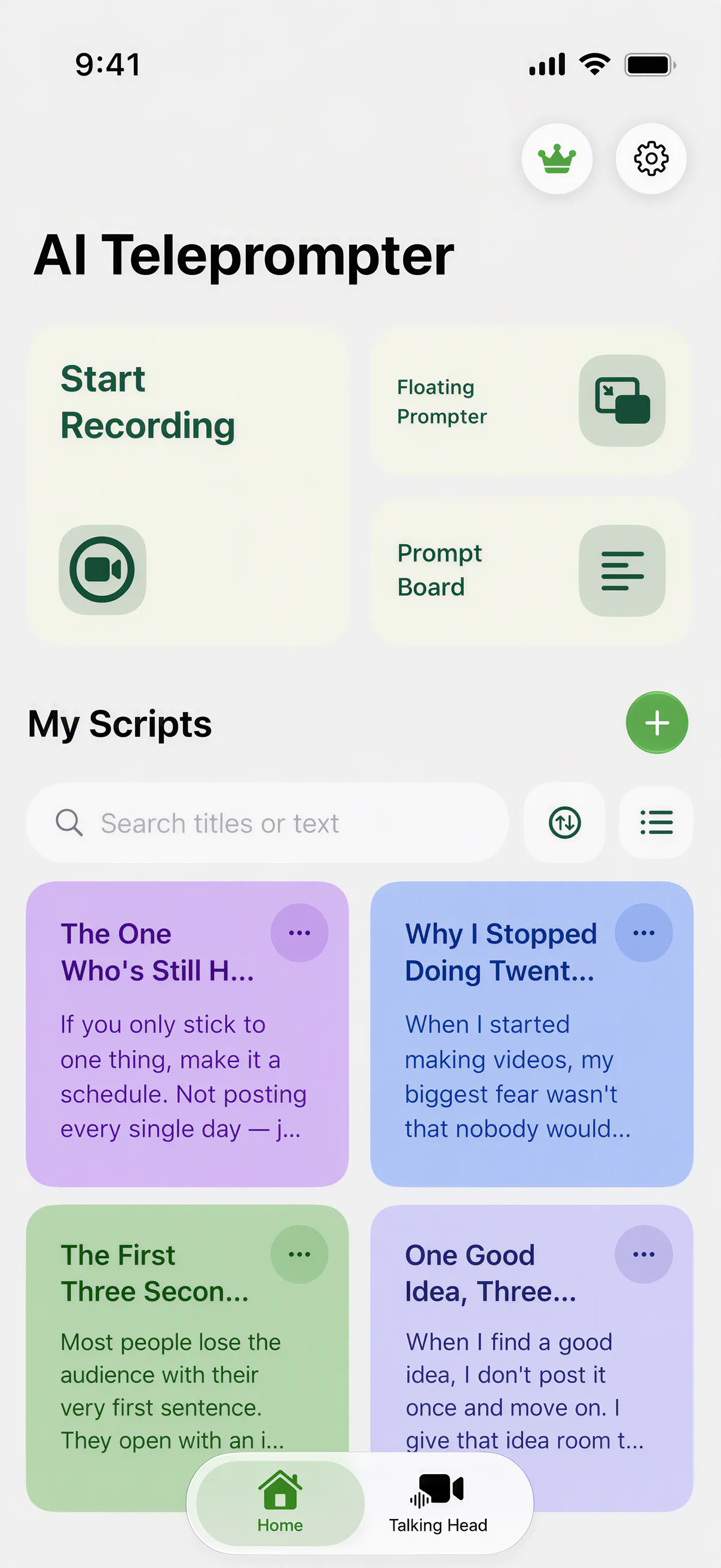 A colour-coded script library on iPhone